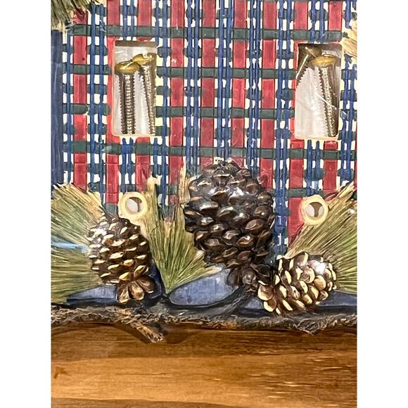 New Pinecone Lodge Switch Plate by Borders Unlimited – Double Light Switch Cover - Picture 3 of 5